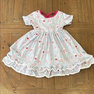 Bella & omi sweet treats heart lollipop twirl dress girl 6 short sleeve boutique